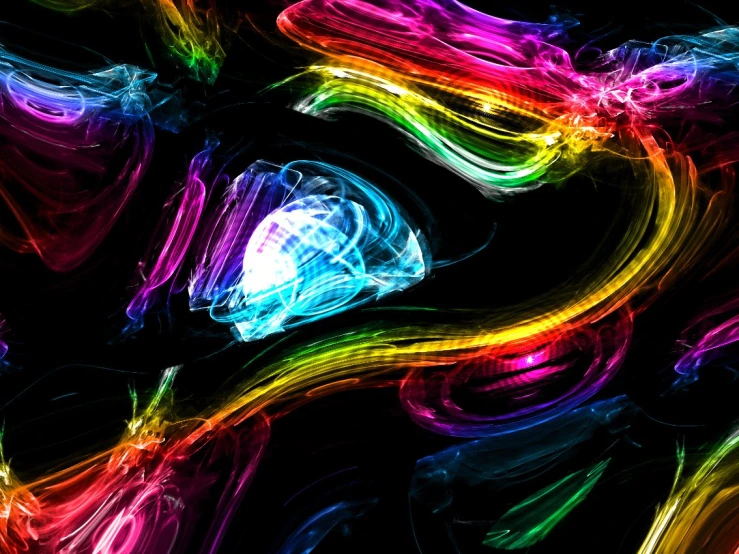 the multicolored background shows the movement of the lights