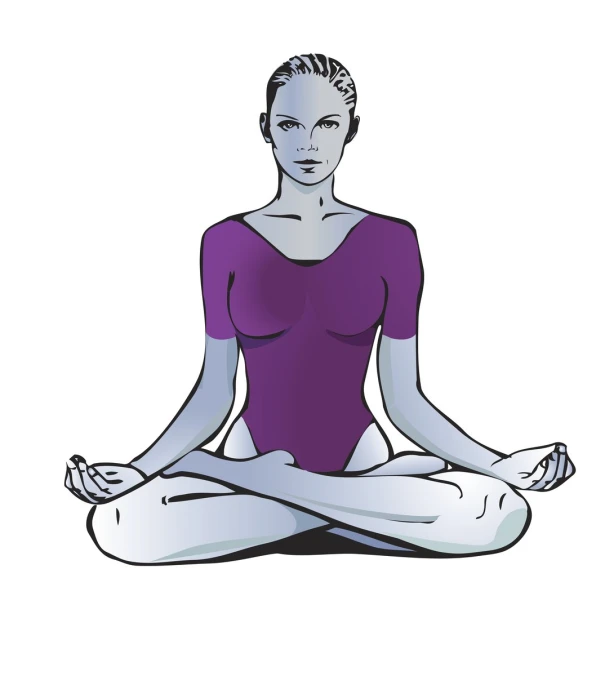 a woman in a yoga pose on white