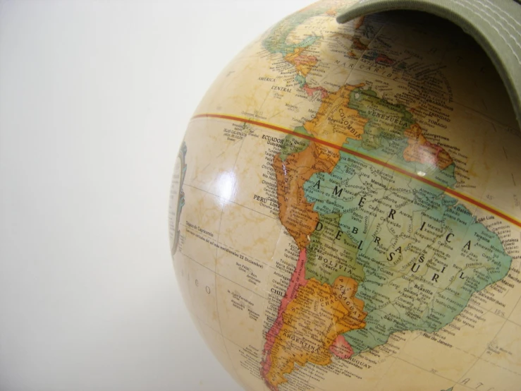 a close - up of the globe of a big globe