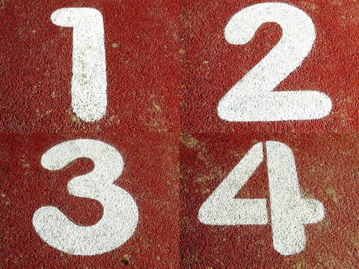 an image of a red and white number sign