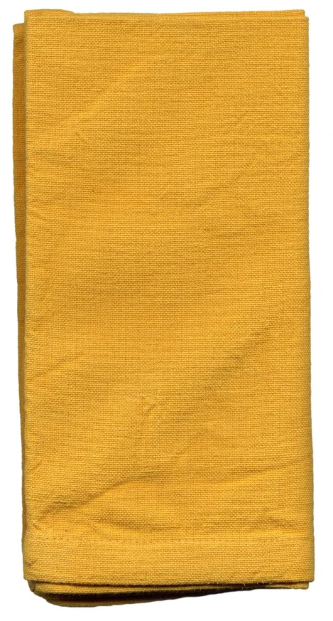 a mustard colored square scarf on white background