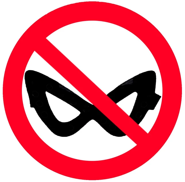 an icon depicting a no masque and glasses