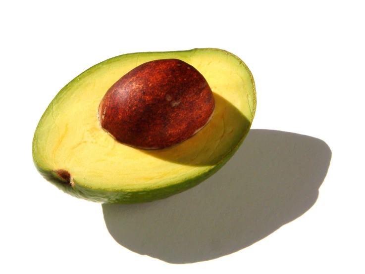 an avocado with a white background is shown in the top right corner