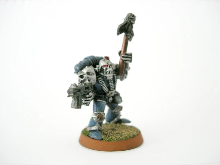 this is an image of a painted miniature skeleton trooper