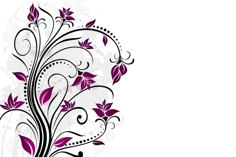 a decorative purple flower background with swirls