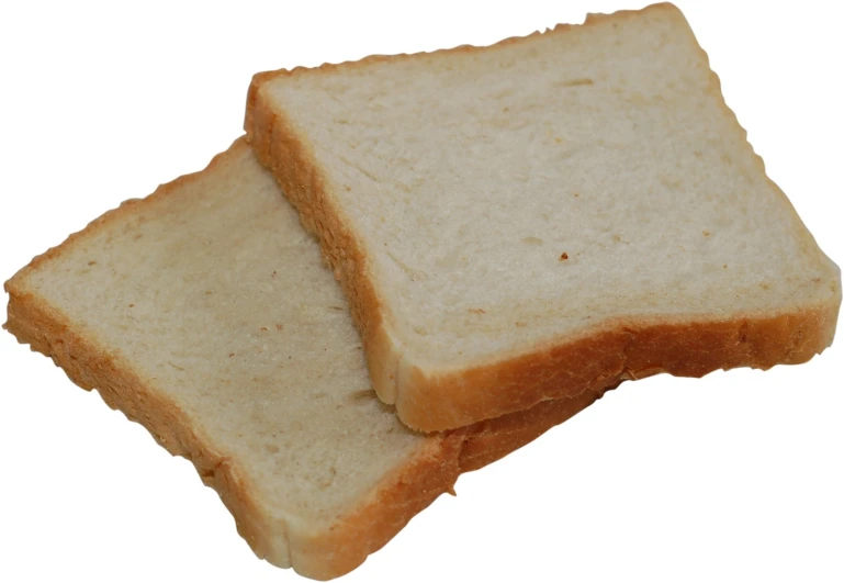 two slices of white bread sit on each other