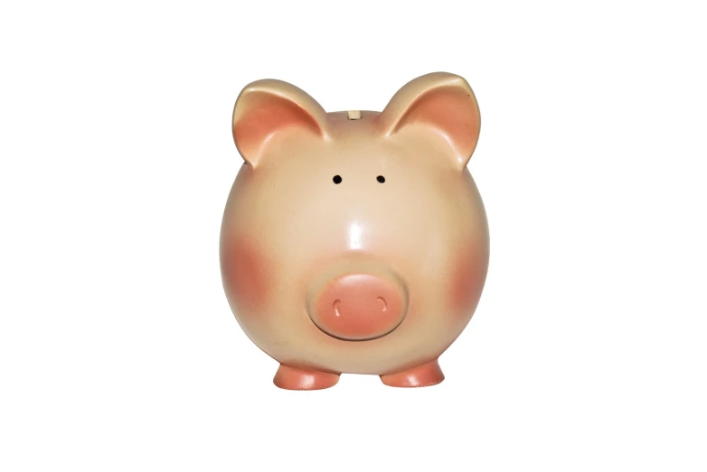 an orange pig toy on a white background
