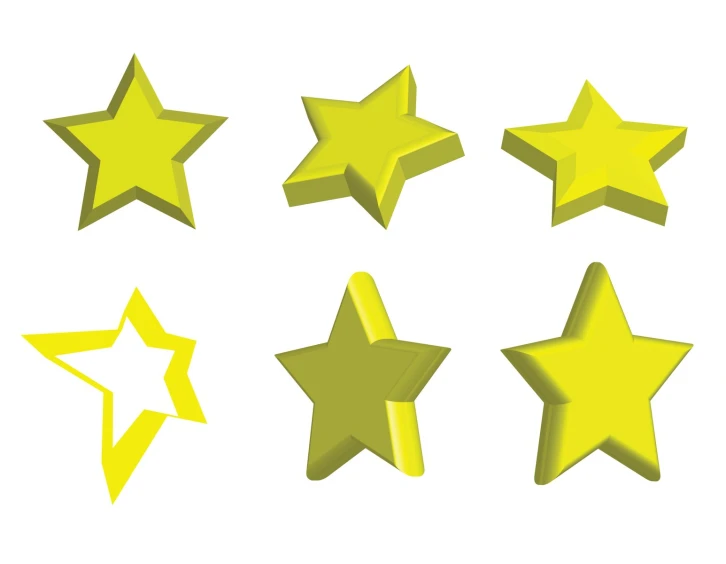 six yellow stars that appear to be starlight