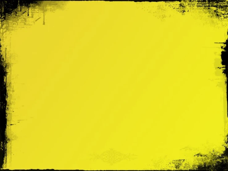 a yellow and black painting with white border