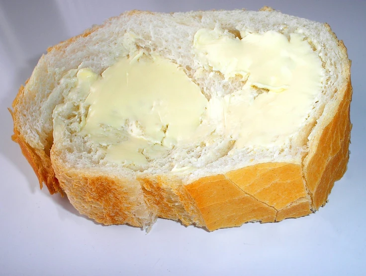 some kind of artisan bread with some cream cheese