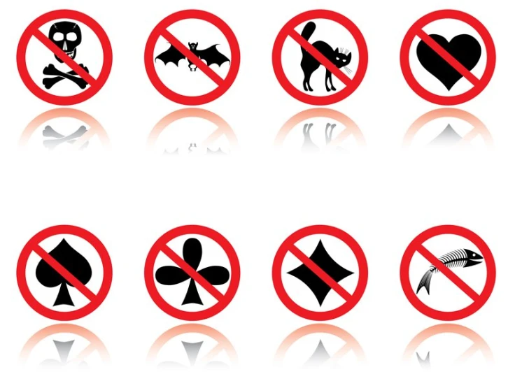different types of signs with an insect on them