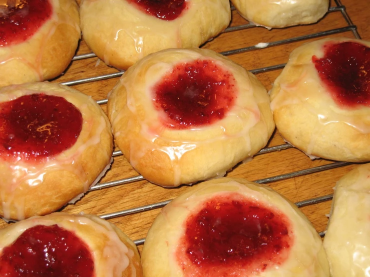 some red jelly wrapped in cinnamon bread