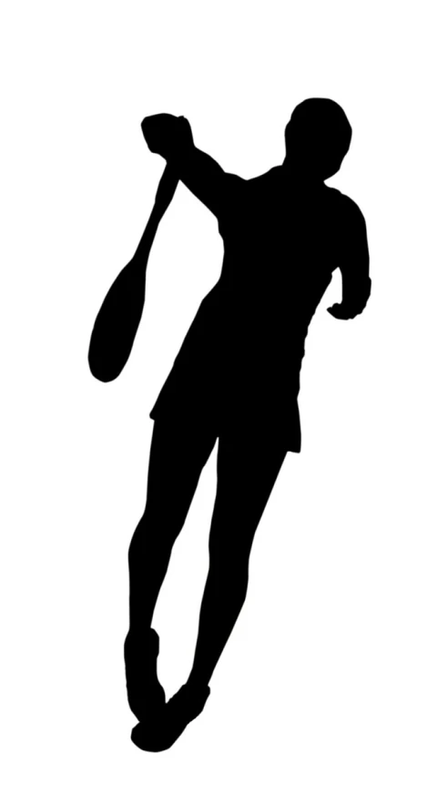 a man silhouetted on white holding a baseball bat