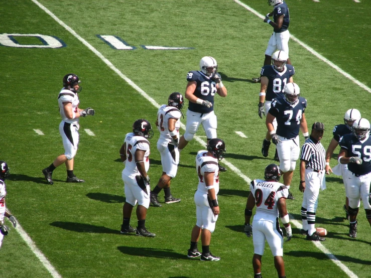 football players on the field at a game