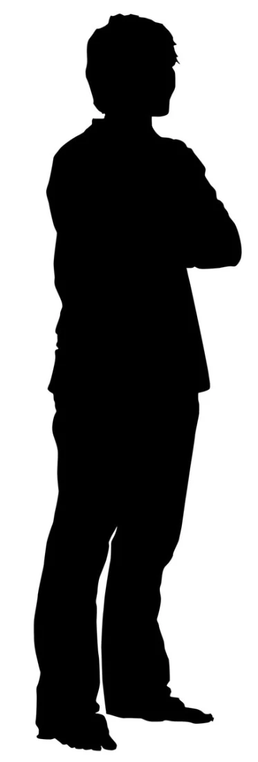 a man with a cane is in silhouette