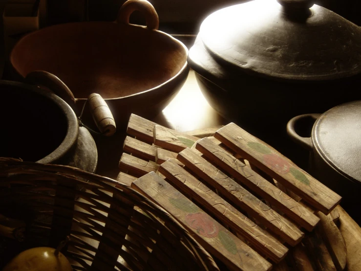 pots and pans, old fashioned and still in use