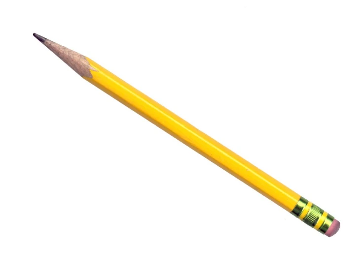 a yellow pencil on a white surface