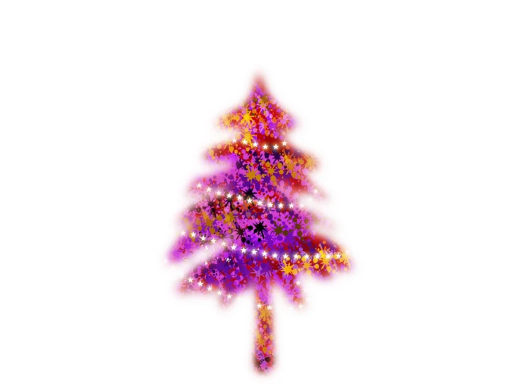 the abstract christmas tree made up of colorful lights