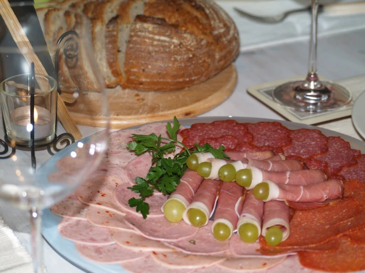 a meat tray is ready to be eaten and served