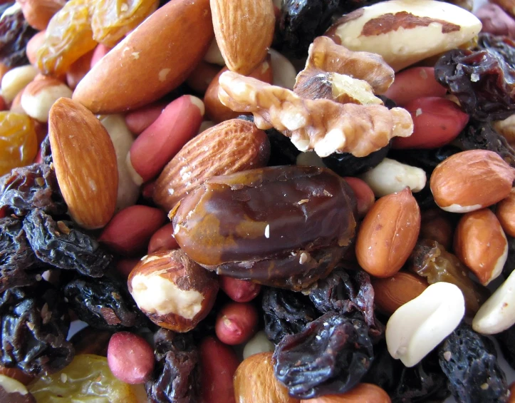 a mixture of different types of nuts