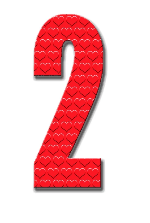 the number 2 made out of red hearts