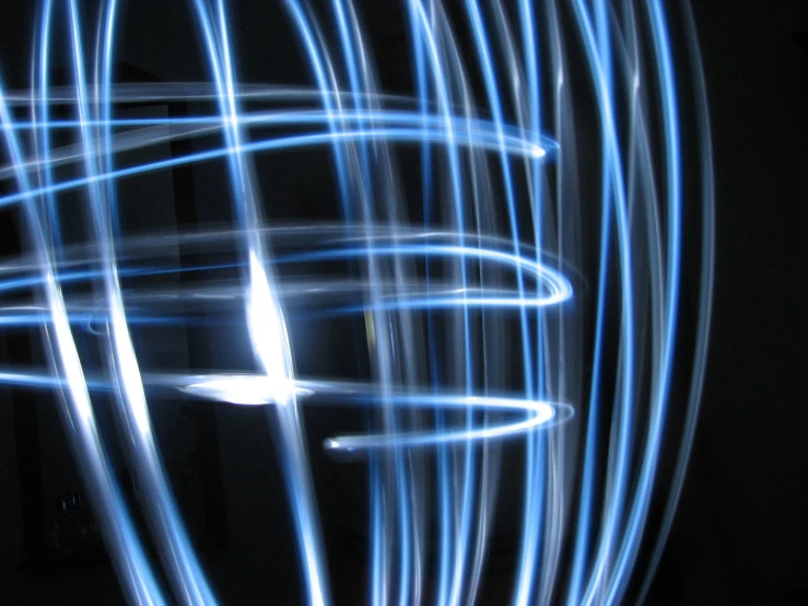 an abstract image of blue lights