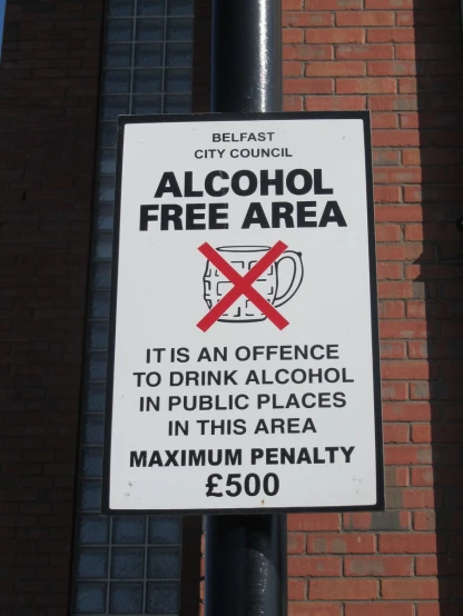 a sign showing that alcohol is prohibited