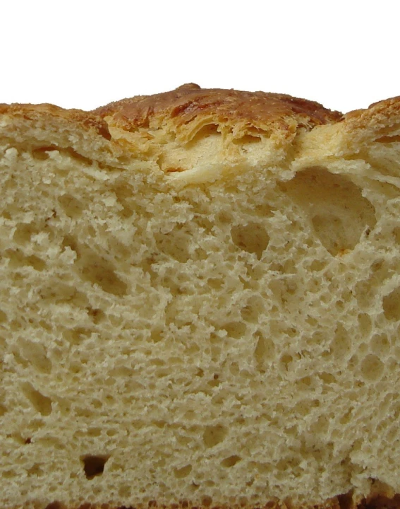 piece of bread with several layers of crumbs