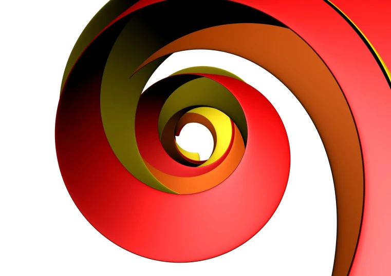 an abstract image with red, green and orange curves