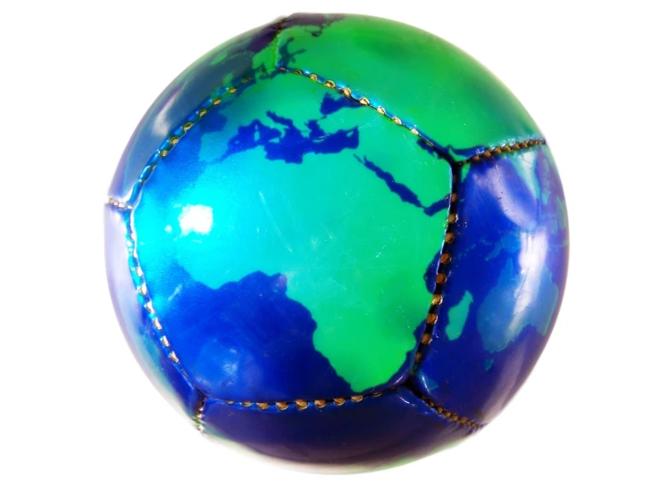 an image of a decorative blue and green ball