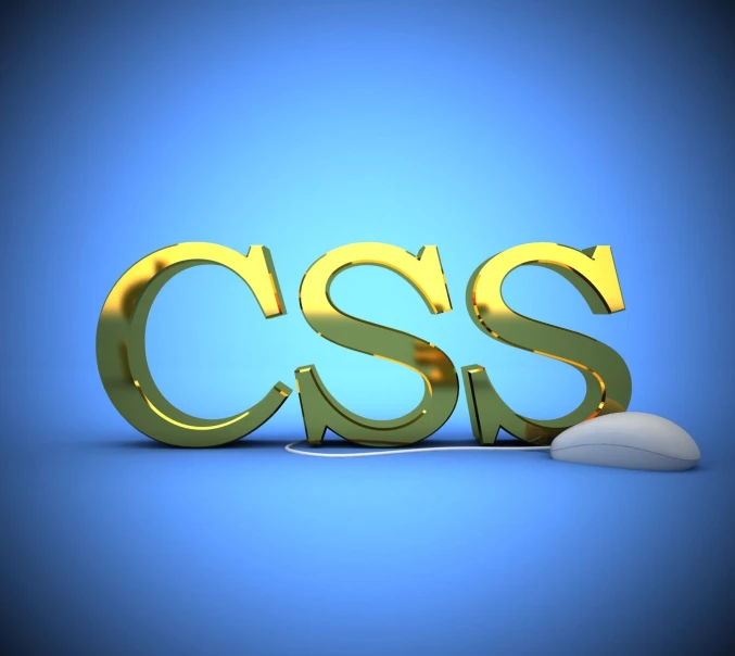 a golden css word and a computer mouse