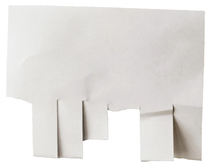 two white folded pieces of paper on a white background