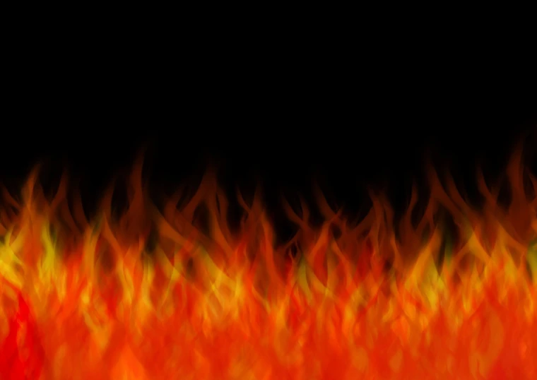 an intense color filled with flames on a black background