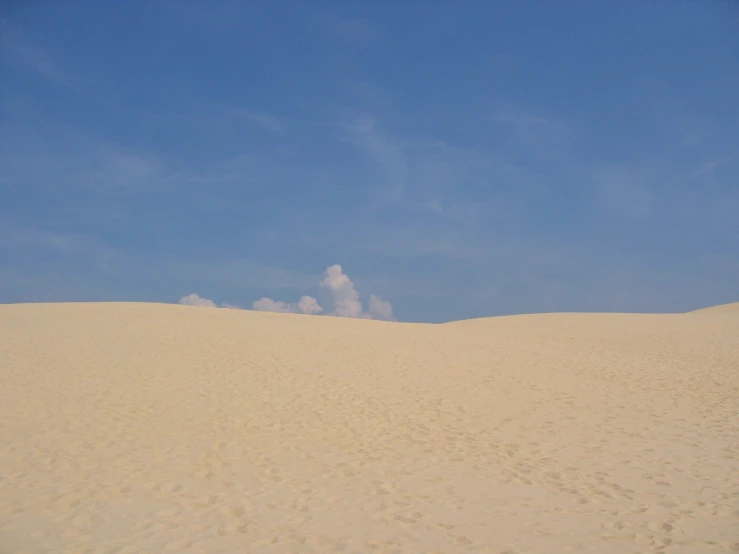 sand is covering the landscape and blue sky