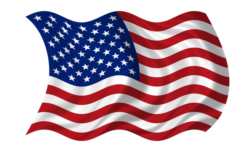 the american flag on white background