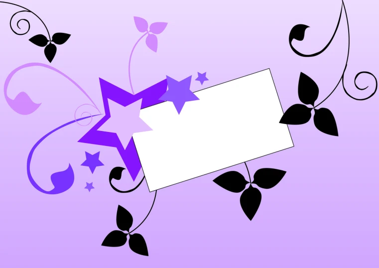 some stars and vines on a purple background