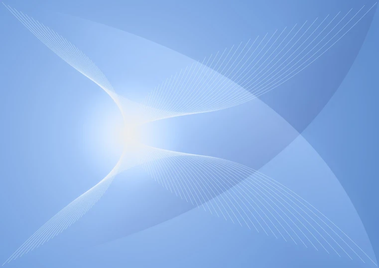 a blue background with white lines and a light beam in the middle