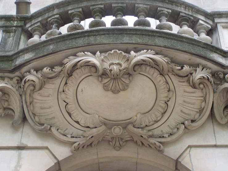 the ornate design is made of clay or stone