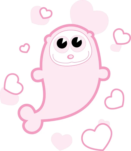 an image of a cartoon character with hearts around