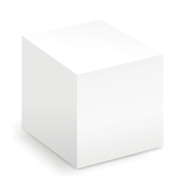 the front of an empty cube for a product or package