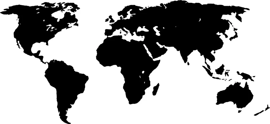 the silhouette of a map of the world