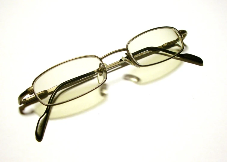 the eyeglasses have metal temples on them
