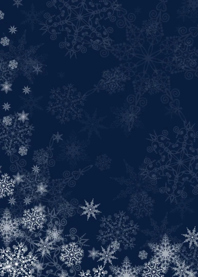 a blue and white po of snow flakes