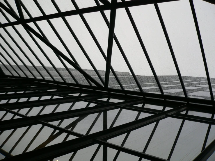 a view from inside the glass roof at an outside viewing platform