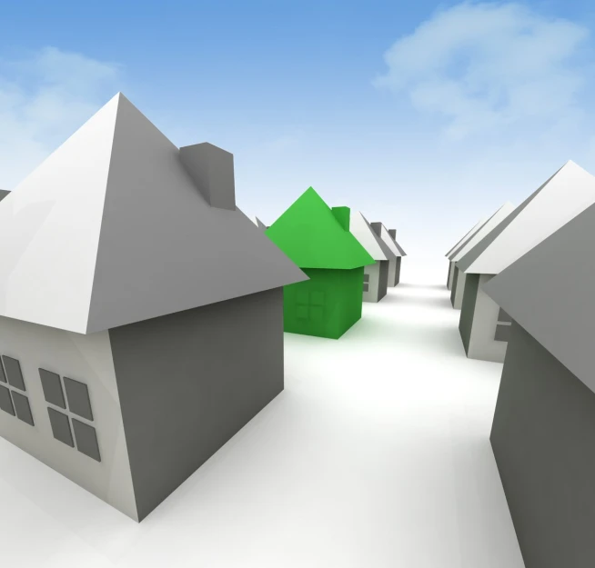 several houses are shown in a digitalized image