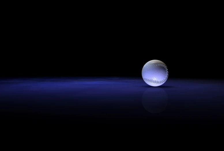 a blue light up on a dark surface