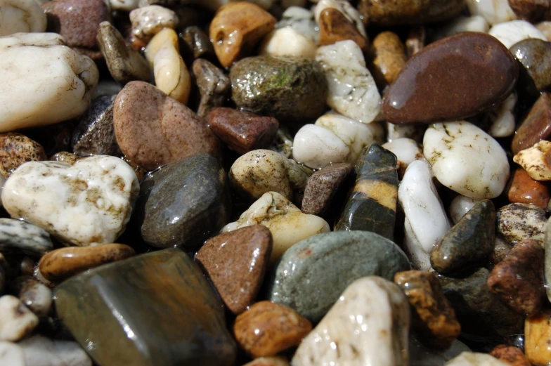 a close up image of rocks and pebbles