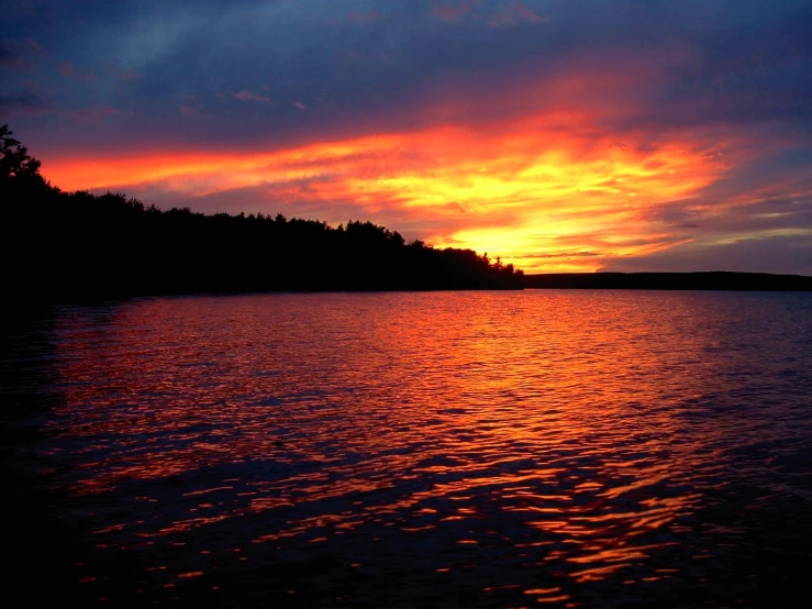 a large body of water with some clouds in the sky