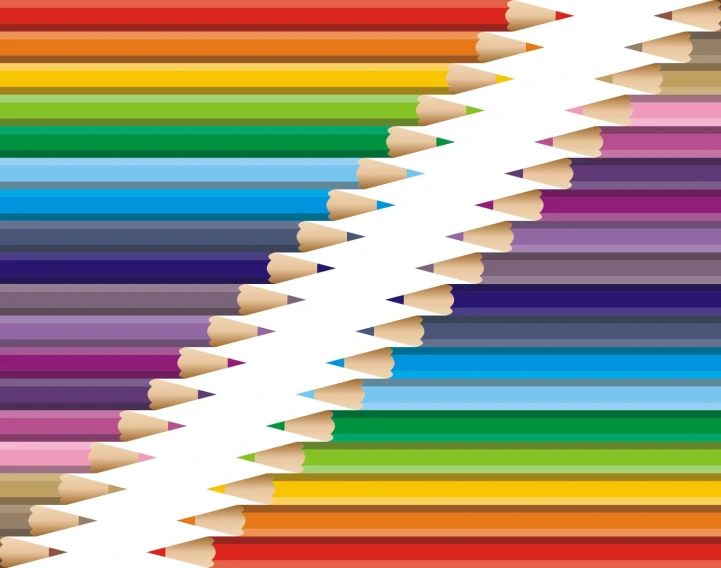 colored pencils arranged in a diagonal pattern