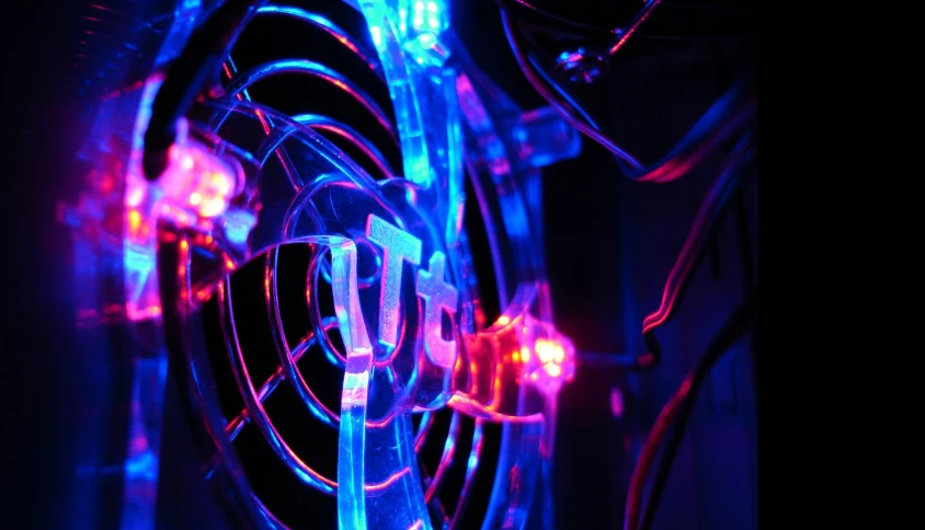 colorful lights are all over the surface of a computer